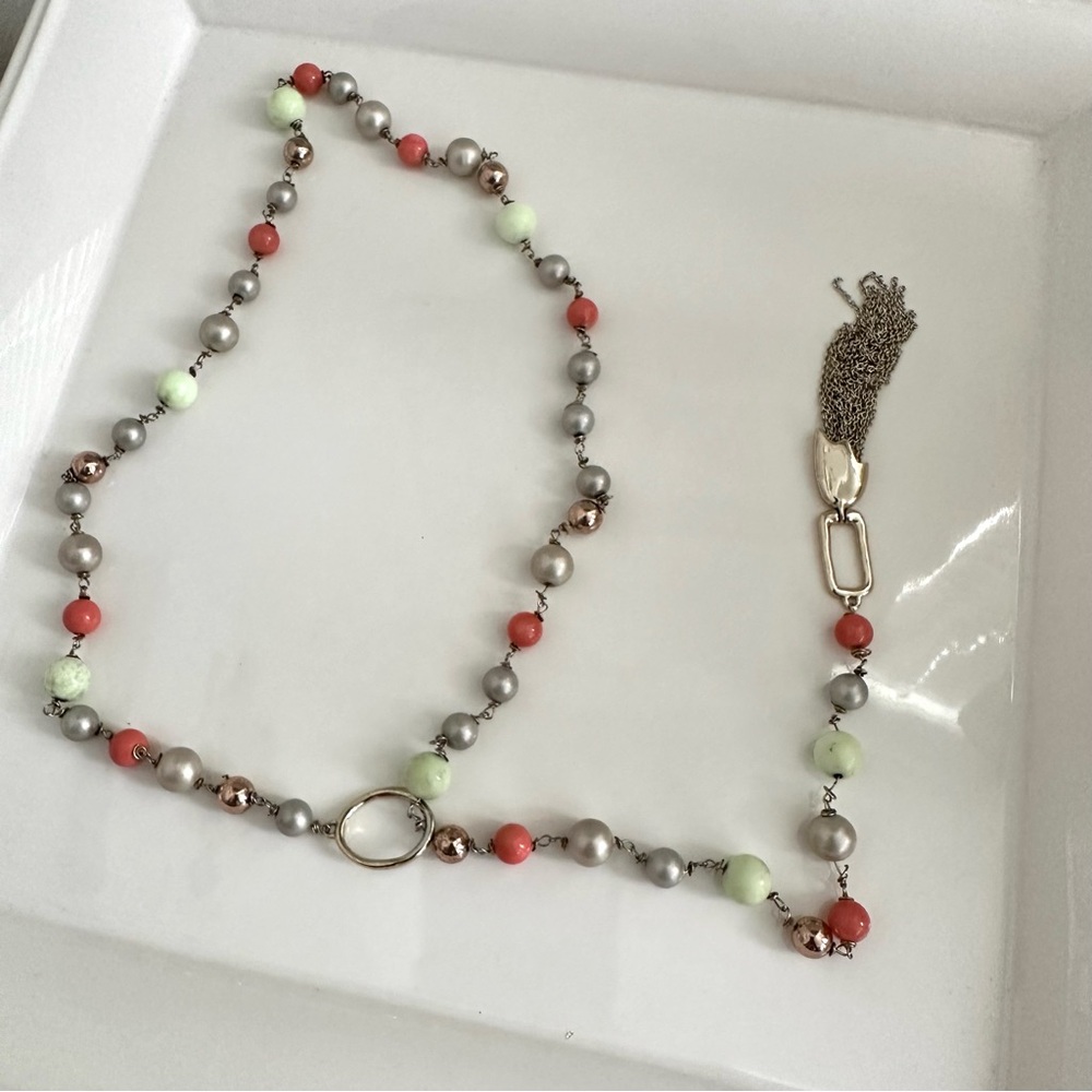 ALEXIS BITTAR Beaded Lariat Tassel Necklace - Picture 5 of 12